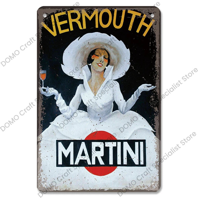 Poster in Metallo Vintage Vino Rosso – Decorazione Murale per Bar e Casa