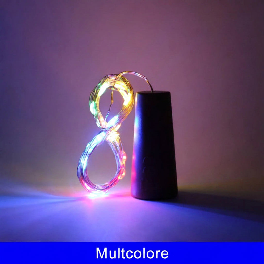Luci LED a Tappo per Bottiglie di Vino – Set da 10 pz, Luce Stellata Decorativa