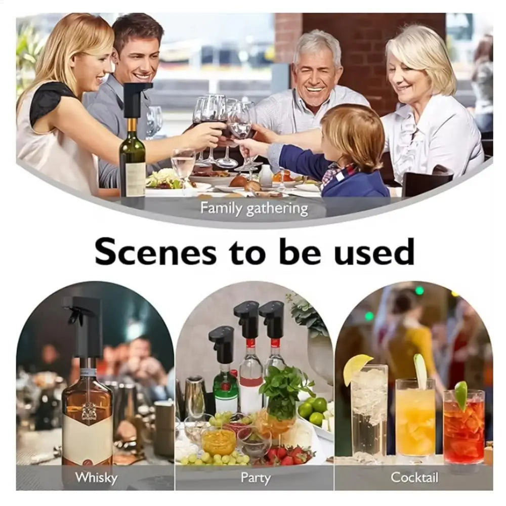 Elektrischer Dekanter für Wein und Whisky — Automatischer USB-Aerator mit 3 Korken