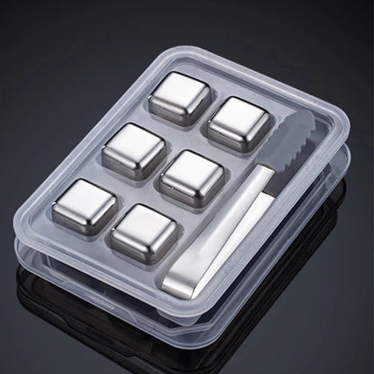 Cubetti di Ghiaccio Riutilizzabili in Acciaio Inox 304 – Set con Scatola | Stivale DiVino