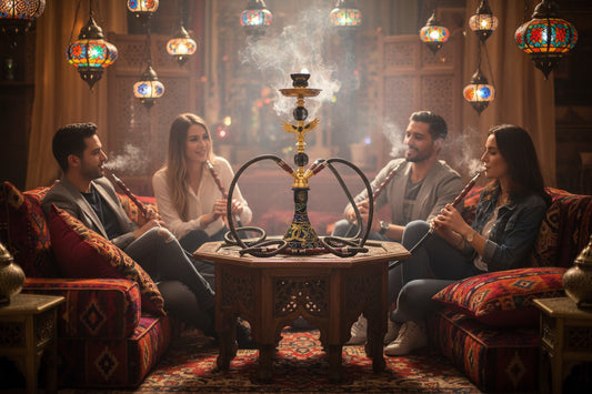 Narghilè Arabo Completo – Design Ali d'Aquila, 4 Tubi e Tubo in Vetro +18