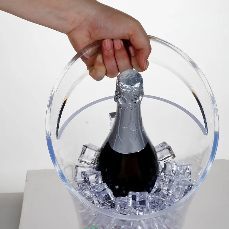 Secchiello Champagne Trasparente in Acrilico – Porta Bottiglia Rotondo 3L