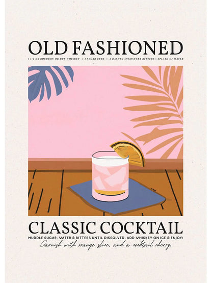 Poster Cocktail Bar — Stampa su Tela | Mojito, Aperol Spritz, Negroni, Sangria