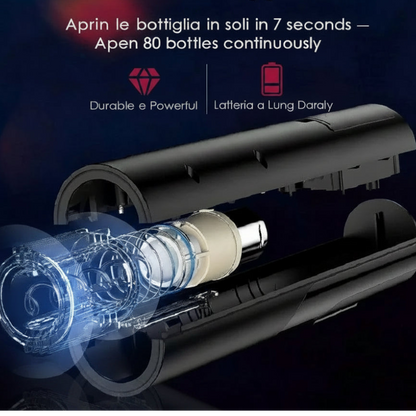 Apribottiglie Elettrico da Tavolo — Stappatore Automatico, Idea Regalo per Amanti del Vino