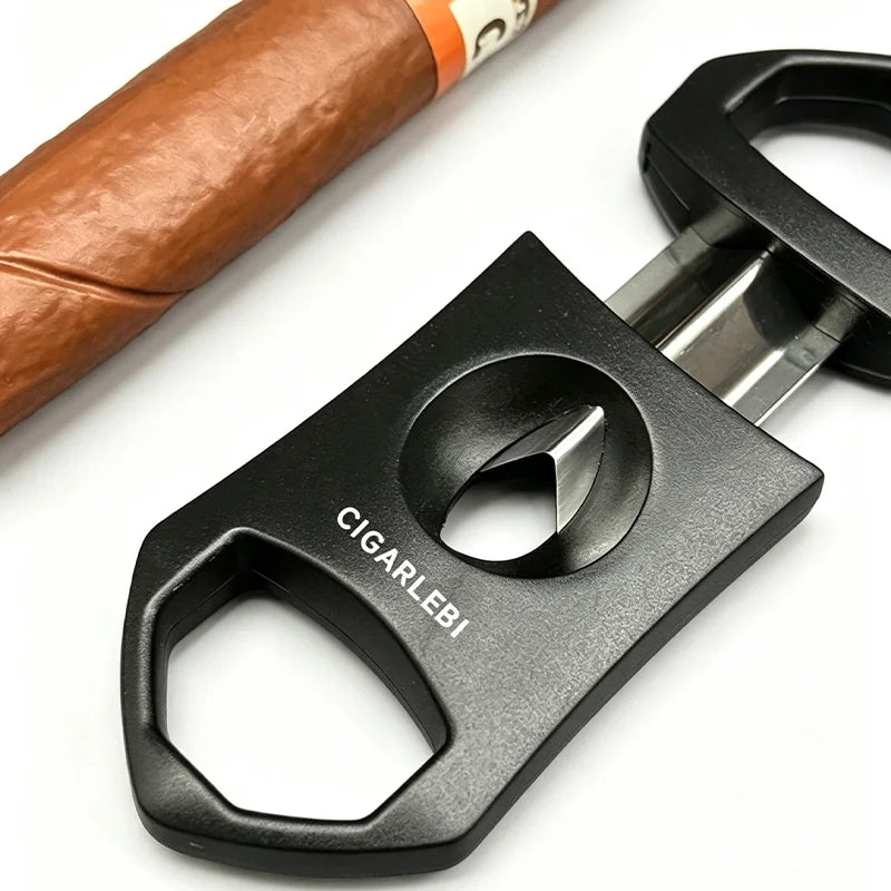 Set 4 Accessori per Sigari – Tagliasigari V-Cut, Taglio Dritto, Posacenere e Punch con Custodia Rigida