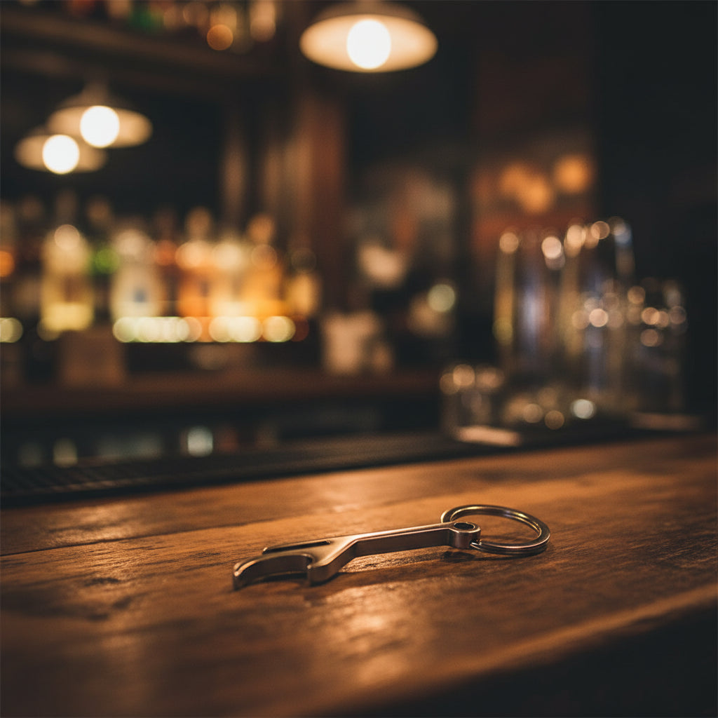 Apribottiglie per vino in acciaio inossidabile, apribottiglie per birra con portachiavi, mini apribottiglie in metallo, leggero e multifunzionale, regalo per uomo.