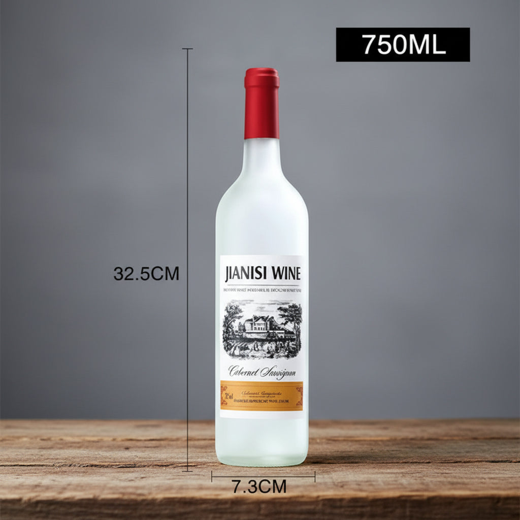 Bottiglia per Vino Vuota da 750ml, Stile Arenaria Opaca, Ideale per Hotel e Ristoranti