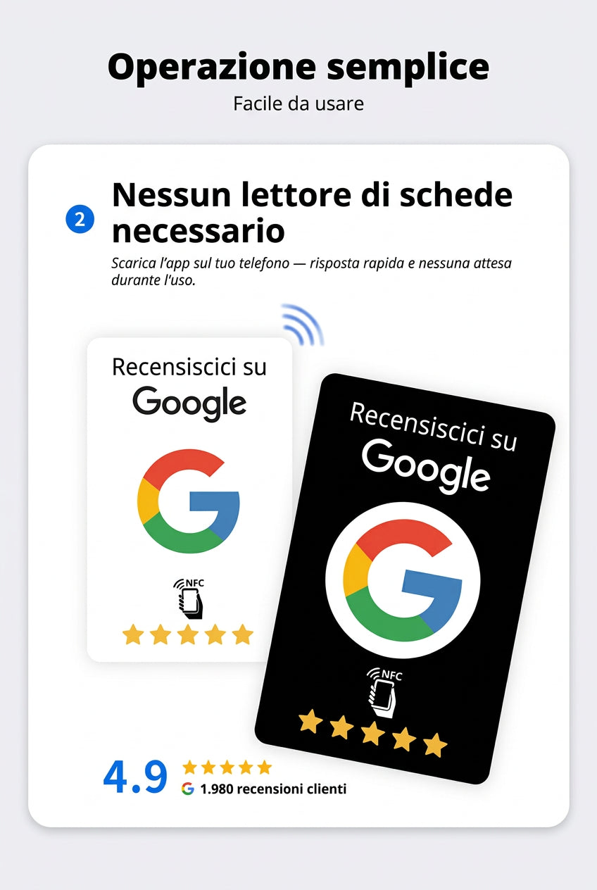 Card NFC NTAG215 programmabile per recensioni Google