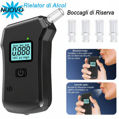 Professioneller tragbarer Alkoholtester LCD — 5 Mundstücke inklusive, CE-Zertifizierung