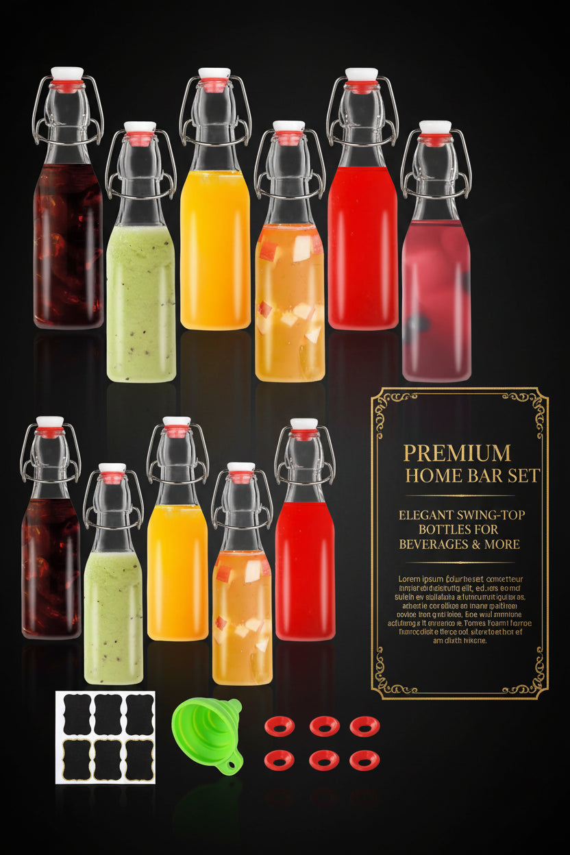 Mini Bottiglie di Vetro con Chiusura Ermetica 8oz — EliteHMX per Conserve e Liquori