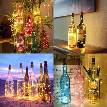 Luci LED a Tappo per Bottiglie di Vino – Set da 10 pz, Luce Stellata Decorativa