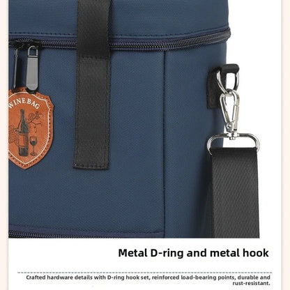 Borsa Termica Porta 2 Bottiglie di Vino – Con Tracolla e Tasca Frontale