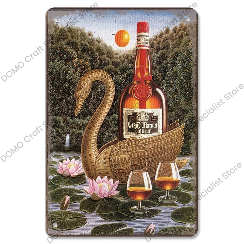 Poster in Metallo Vintage Vino Rosso – Decorazione Murale per Bar e Casa
