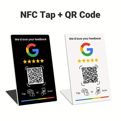 Espositore da tavolo NFC e QR per recensioni Google