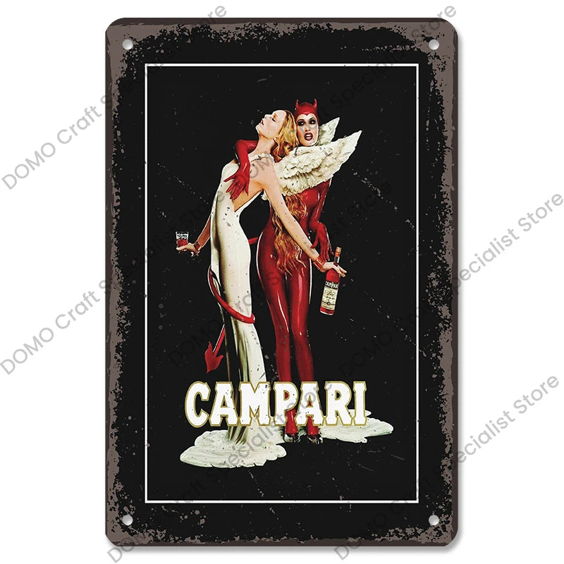 Poster in Metallo Vintage Vino Rosso – Decorazione Murale per Bar e Casa