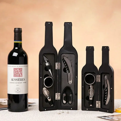 Weinaccessoires-Set mit professionellem Korkenzieher und Tropfring — Essentielles Kit