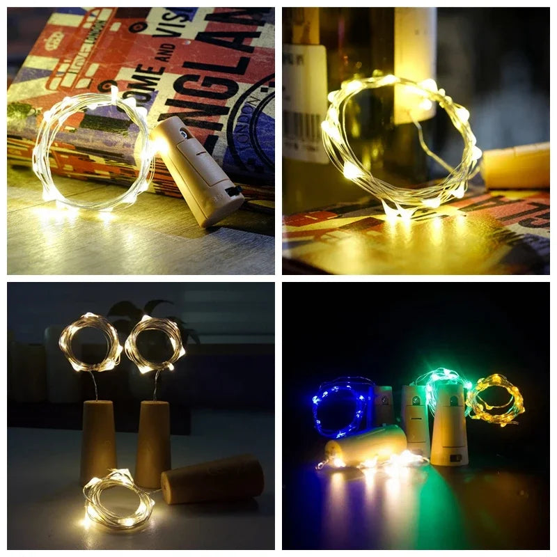 Luci LED tappo bottiglia vino – filo luminoso decorativo