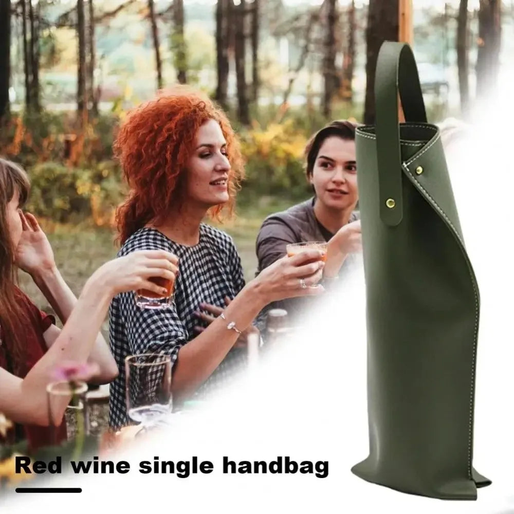 Borsa Portabottiglia Vino in Similpelle con Manico