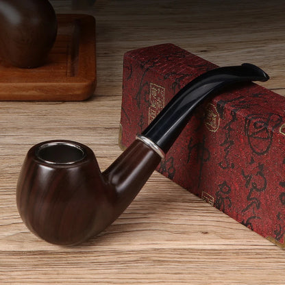 Pipa Lunga da Tabacco in Resina Effetto Legno con Filtro