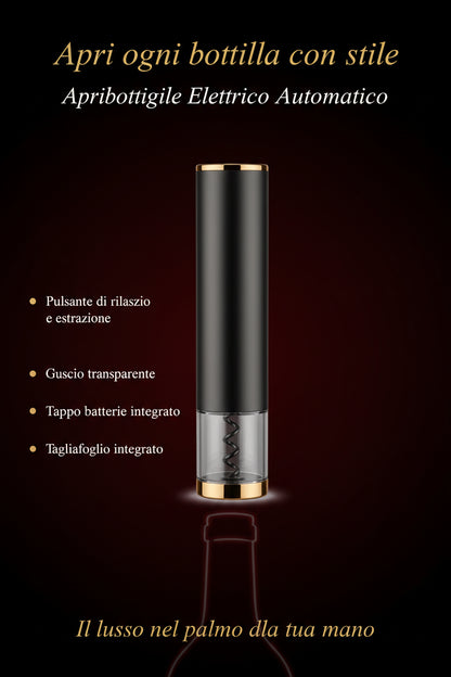 Apribottiglie Elettrico da Tavolo — Stappatore Automatico, Idea Regalo per Amanti del Vino