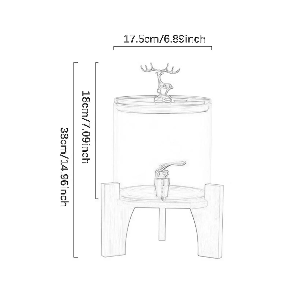 Dispenser per Bevande in Vetro con Rubinetto e Stand – 3,6L