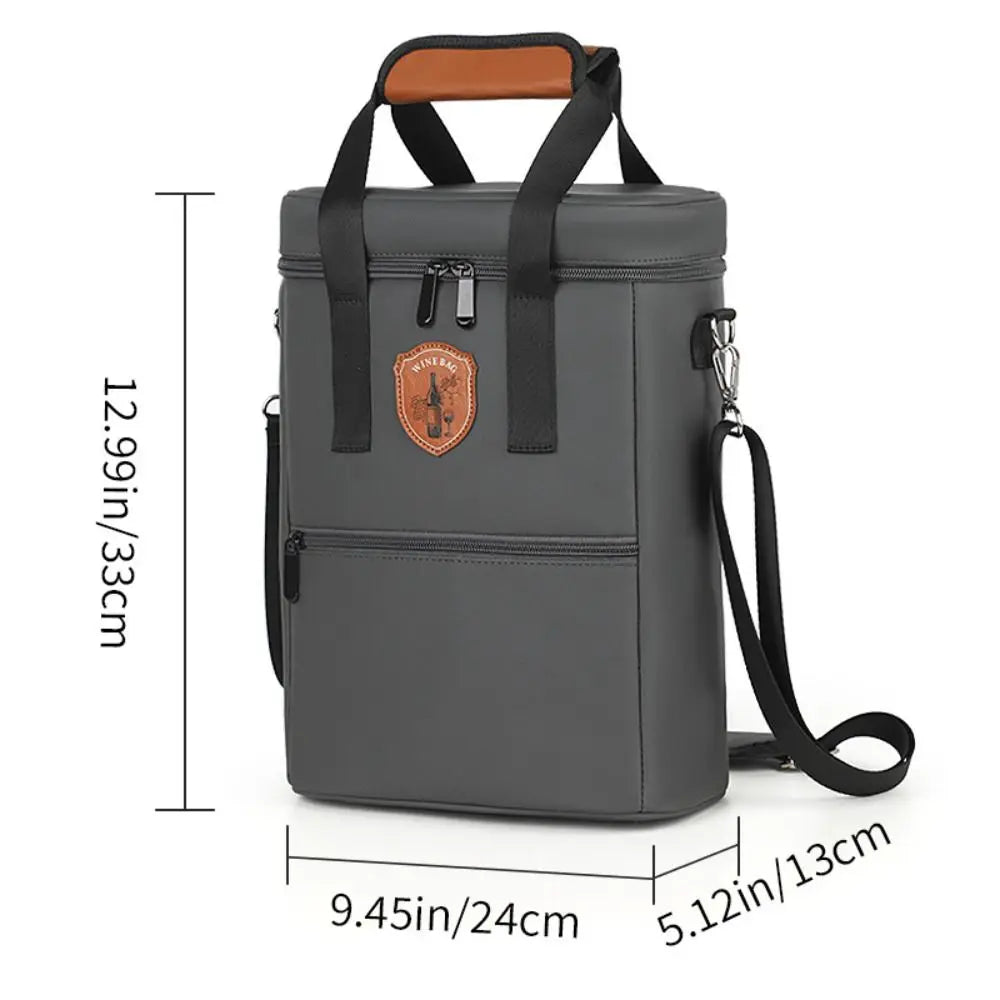 Borsa Termica Porta 2 Bottiglie di Vino – Con Tracolla e Tasca Frontale