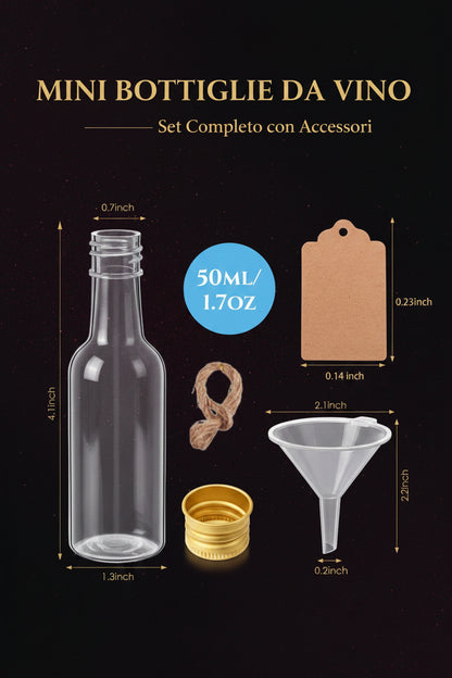 Transparente Mini-Flaschen 50ml — Set mit 10, 30, 50 oder 100 Stück für Partys und Events