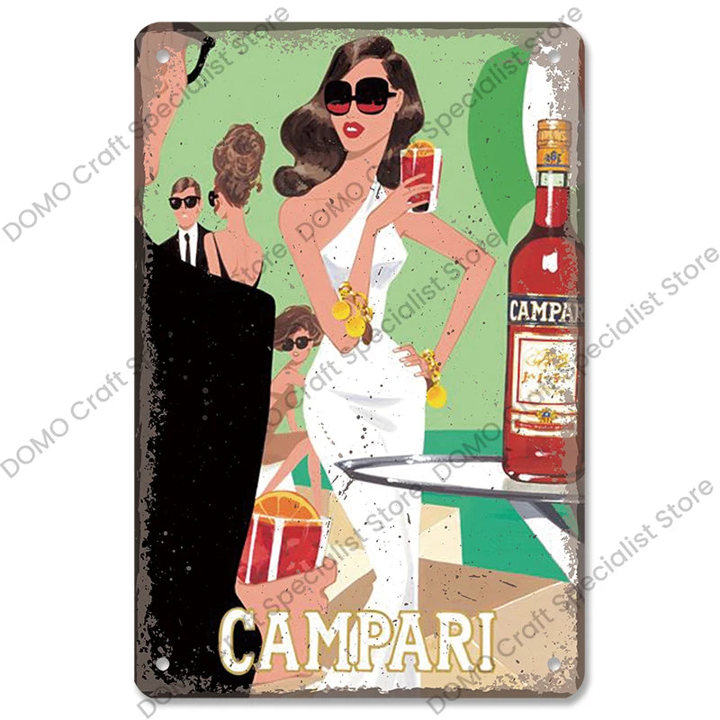 Poster in Metallo Vintage Vino Rosso – Decorazione Murale per Bar e Casa