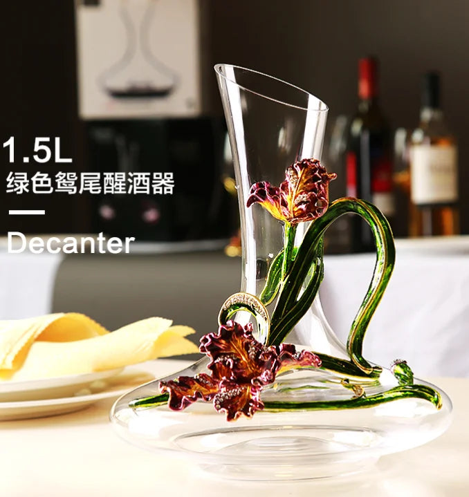 Set da Bar Decanter e Calici Smalto Dipinto a Mano – Certificato CIQ