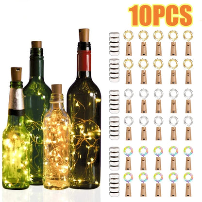 Luci LED a Tappo per Bottiglie di Vino – Set da 10 pz, Luce Stellata Decorativa