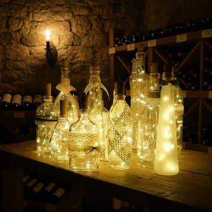 Luci LED a Tappo per Bottiglie di Vino – Set da 10 pz, Luce Stellata Decorativa