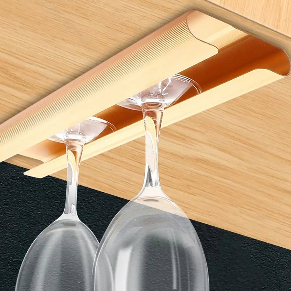 Porta Calici da Vino a Soffitto in Alluminio — Supporto Bicchieri Rovesciati per Cucina e Cantina