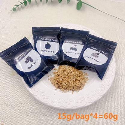 Chips di Legno per Affumicatura Cocktail | Mela, Ciliegio, Hickory, Quercia – 60g/125g