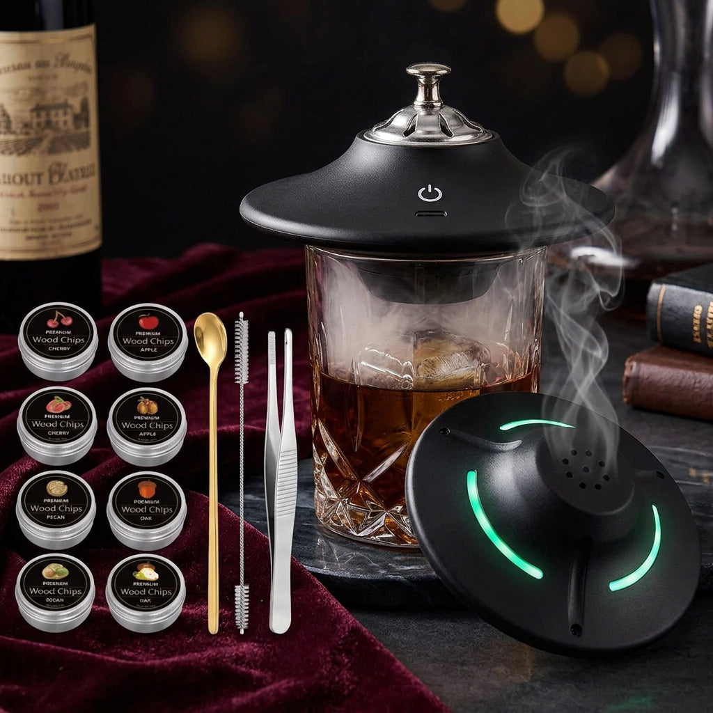 Kit affumicatore elettrico ricaricabile per whisky e cocktail