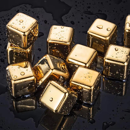 Cubetti di Ghiaccio Riutilizzabili in Acciaio Inox 304 – Set con Scatola | Stivale DiVino