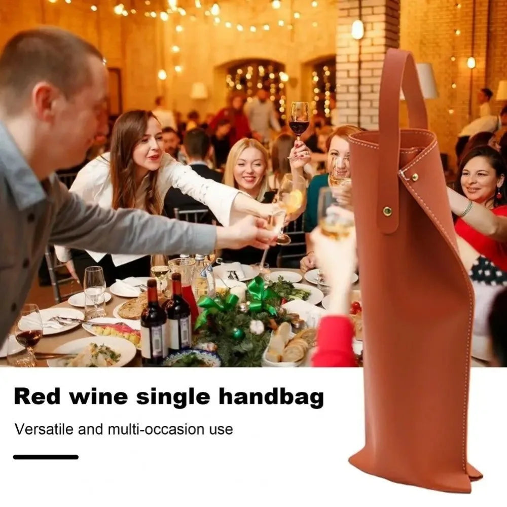 Borsa Portabottiglia Vino in Similpelle con Manico
