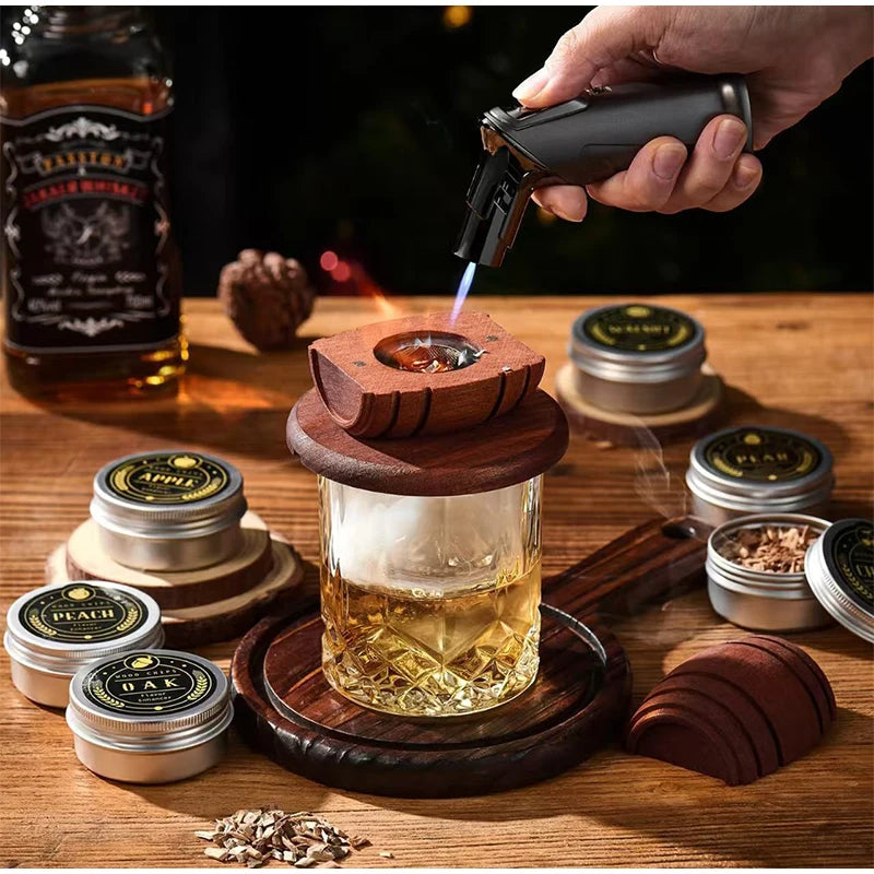 Cocktail Smoker Set in Legno – Kit Affumicatore per Whiskey e Spirits