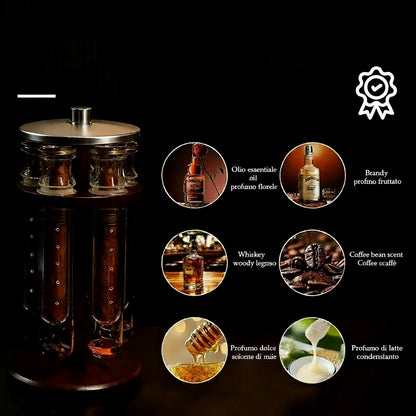 Portasigaro in Vetro Borosilicato con Igrometro e Diffusore di Aroma — Humidor Tube