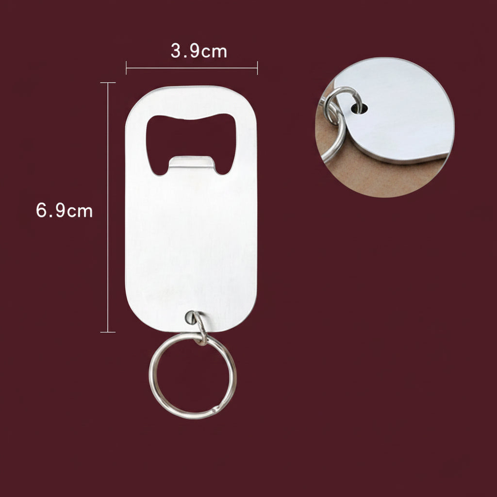 Apribottiglie Portachiave in Acciaio Inox – Set da 30 pz