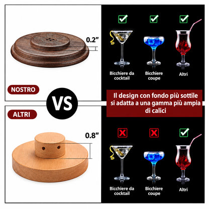 Kit affumicatore in legno per cocktail e whisky
