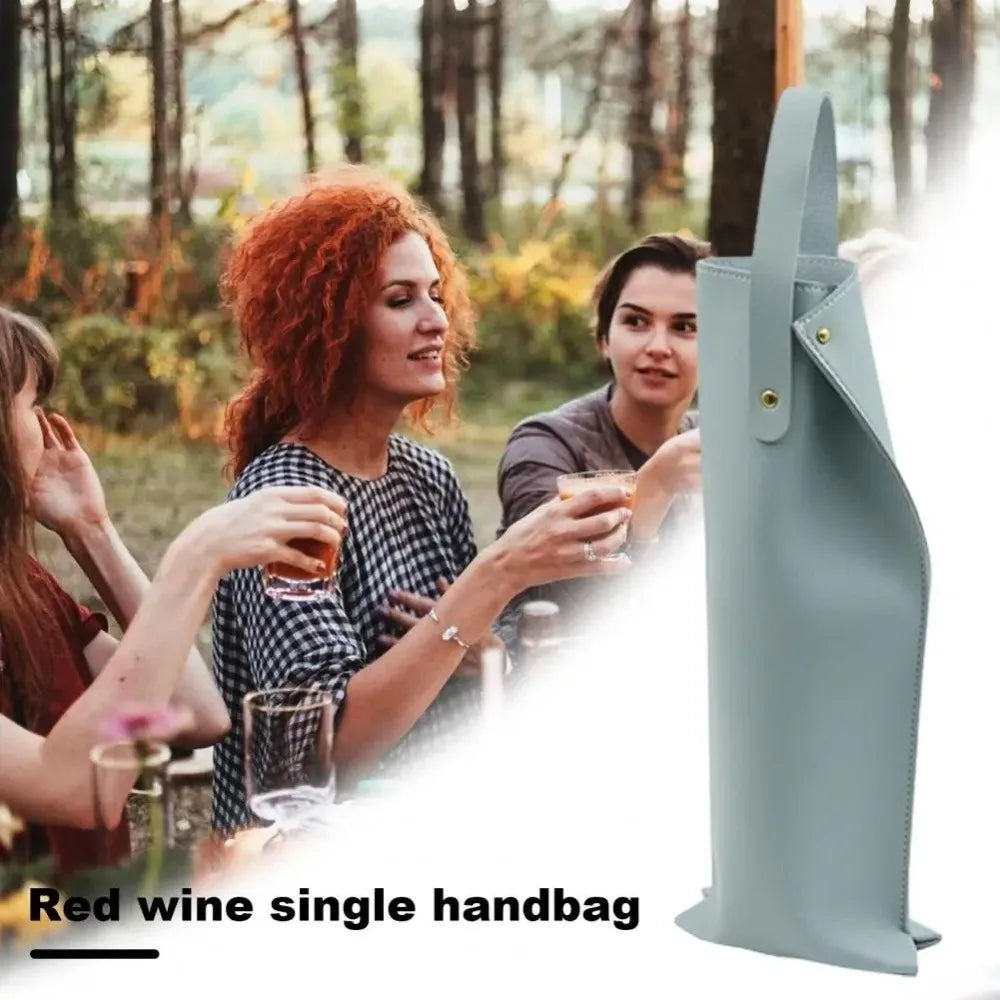 Borsa Portabottiglia Vino in Similpelle con Manico