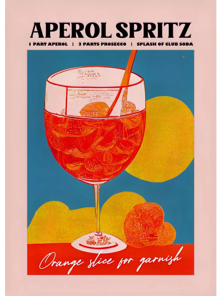 Poster Cocktail Bar — Stampa su Tela | Mojito, Aperol Spritz, Negroni, Sangria