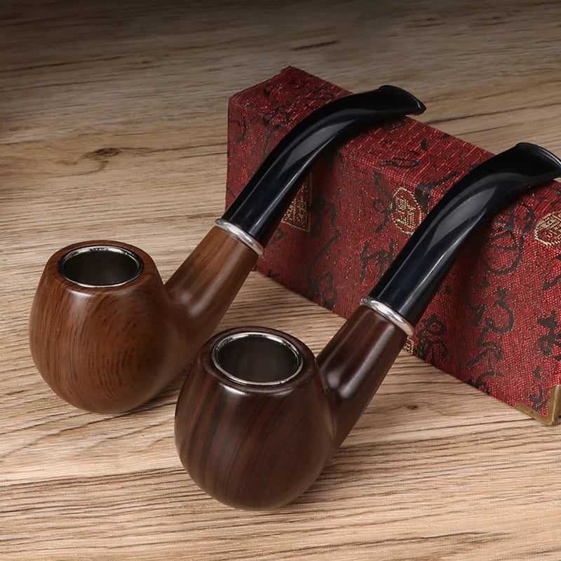 Pipa Lunga da Tabacco in Resina Effetto Legno con Filtro