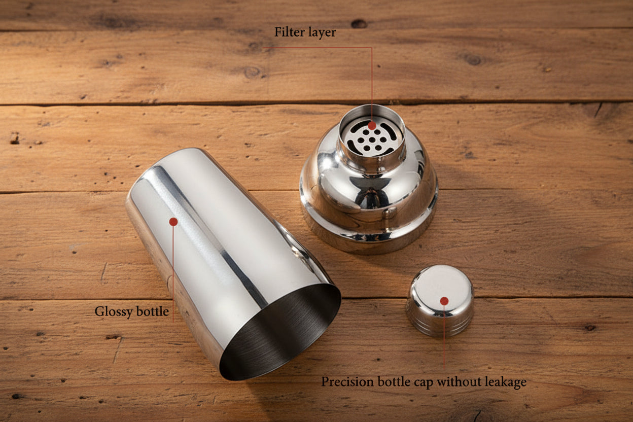 Set Shaker per Cocktail in Acciaio Inossidabile – Kit da Barman 6/7/10 Pezzi con Borsa