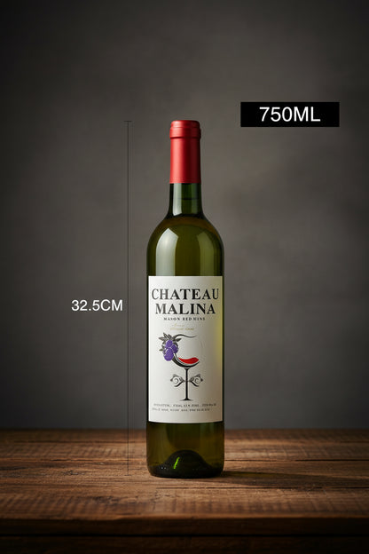 Bottiglia per Vino Vuota da 750ml, Stile Arenaria Opaca, Ideale per Hotel e Ristoranti