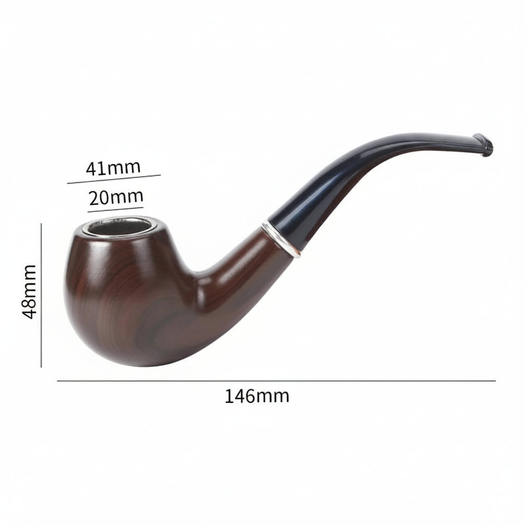 Pipa Lunga da Tabacco in Resina Effetto Legno con Filtro