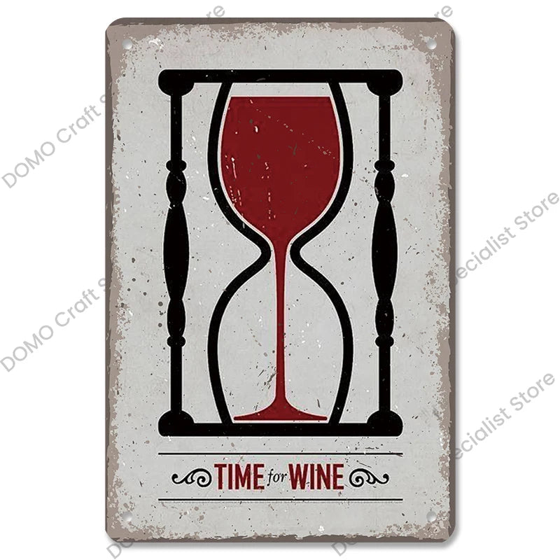 Poster in Metallo Vintage Vino Rosso – Decorazione Murale per Bar e Casa