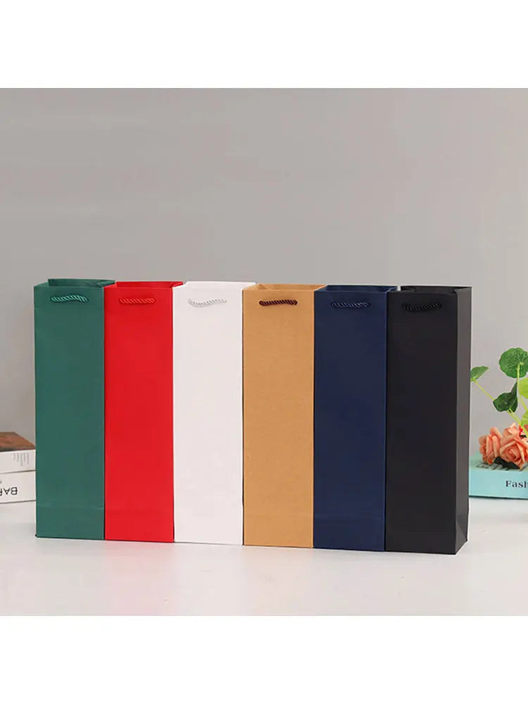 Sacchetti Regalo per Vino con Coulisse in Carta Kraft | Impermeabili e Riutilizzabili – Set 5/10/15/20 pz