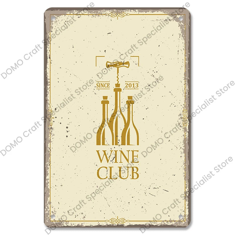 Poster in Metallo Vintage Vino Rosso – Decorazione Murale per Bar e Casa