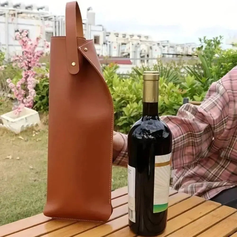 Borsa Portabottiglia Vino in Similpelle con Manico